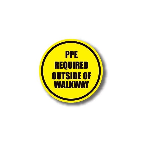 Ergomat 30in CIRCLE SIGNS - PPE Required Outside of Walkway DSV-SIGN 900 #1595 -UEN - main